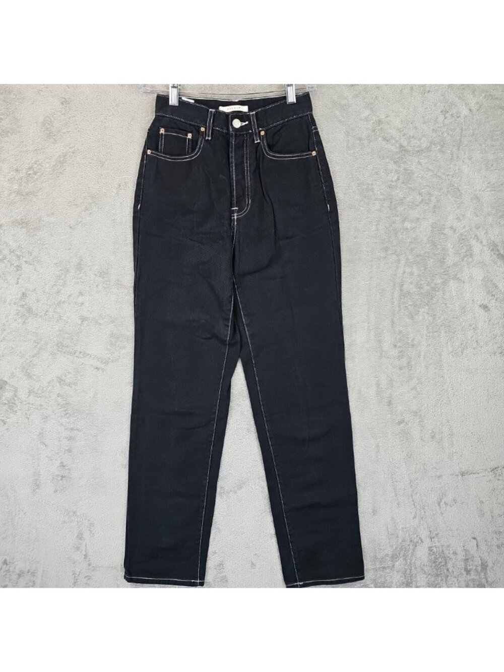 PacSun Dad Jean Jeans Womens 23 Black Dark Wash High Rise Tapered Rigid Denim